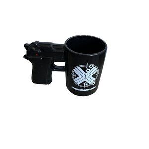 Extreme Music Firecracker Pistol Gun Handle Black Ceramic Coffee Cup Mug